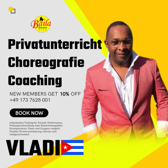 Perfekt für schnelle Fortschritte, Stil, Technik, Social Dance & Showtraining. Preis: 60 € / Stunde Button (Rot): Privatstunden buchen